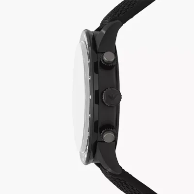 Emporio Armani Mario Chronograph Quartz Black Dial Nylon Strap Watch 